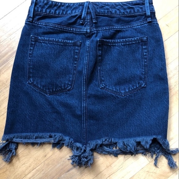 Good American Dresses & Skirts - Good American Distressed Denim Jean Mini Skirt 4